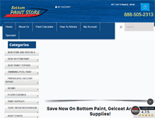 Tablet Screenshot of bottompaintstore.com